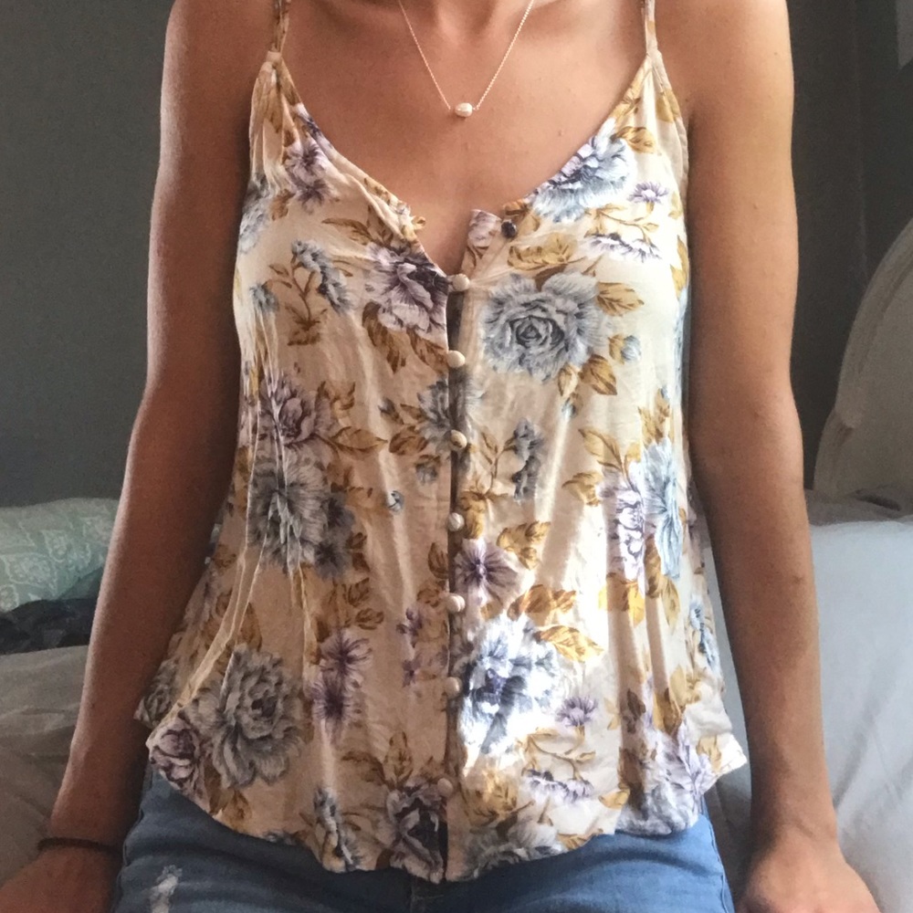 ☀️3/$10 American Eagle Floral Tank Top